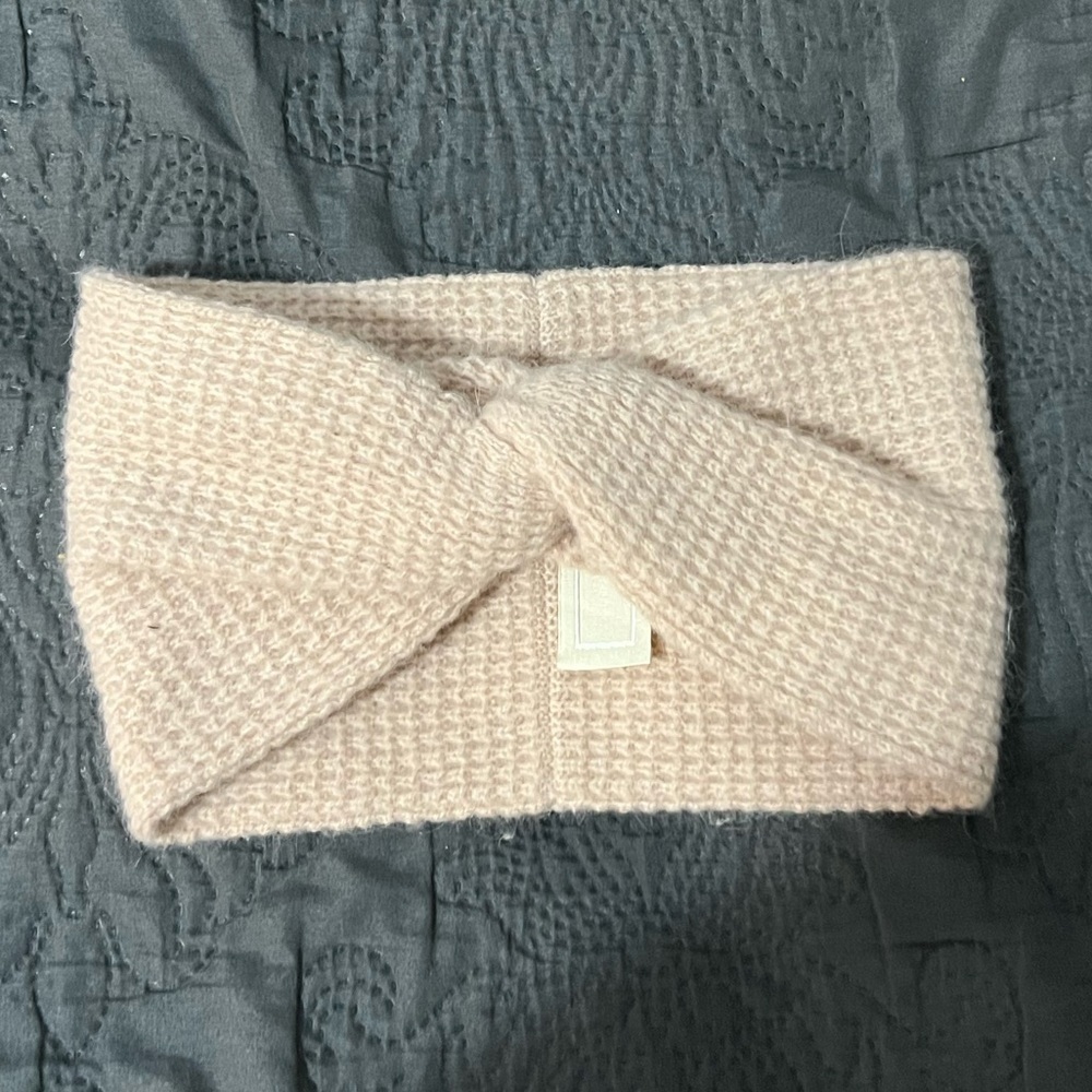 SVILU Lambswool Angora Headband Ear Warmer Light Pink